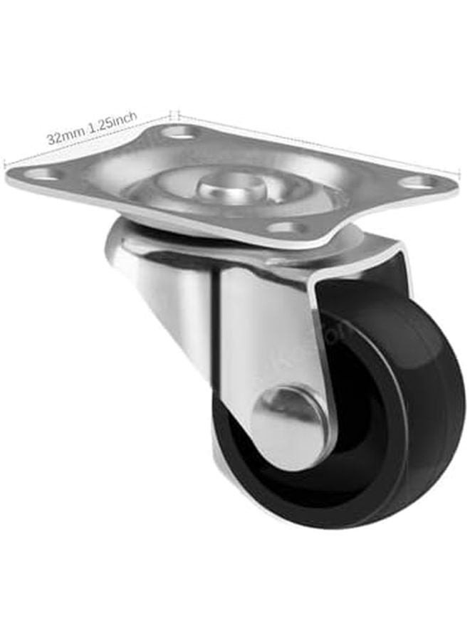 4pcs With Brake Heavy Duty Swivel Castor Silent Trolley Wheels Furniture Rotatable Caster 1 Inch - Image 4