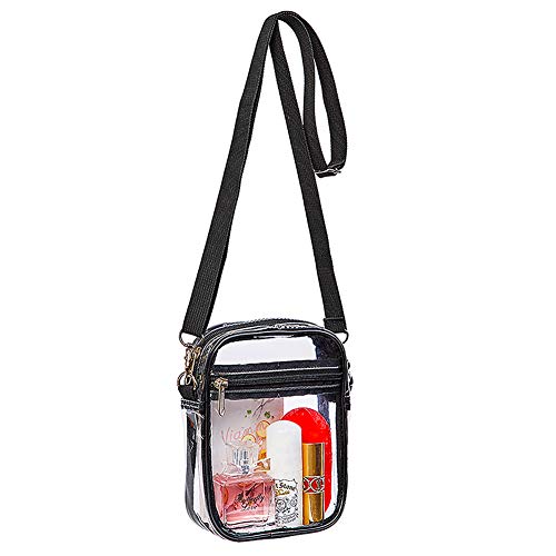 COVAX Clear Purse Bag for Stadium Events, Clear Crossbody Bag Stadium Approved for Concerts, Festivals (Black-S) - Image 1