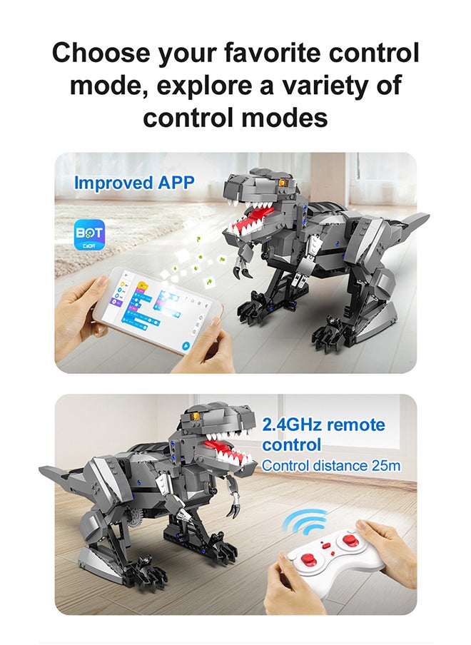 CaDA - CaDA Remote Control with Programmable APP Toy Building Blocks Set Grey Programming  Tyrannosaurus Rex C59006W 701pcs for +6 Years old - Image 1