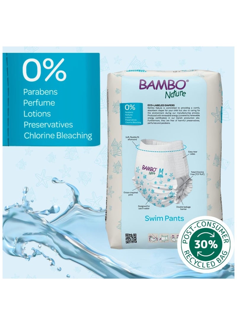 BAMBO NATURE - Premium Swim Nappy Pants | Medium Size (12+ kg) | Disposable & Eco-Labelled | Perfect Swimming Nappies for Water Activities | Swim Nappies for Babies - Image 1