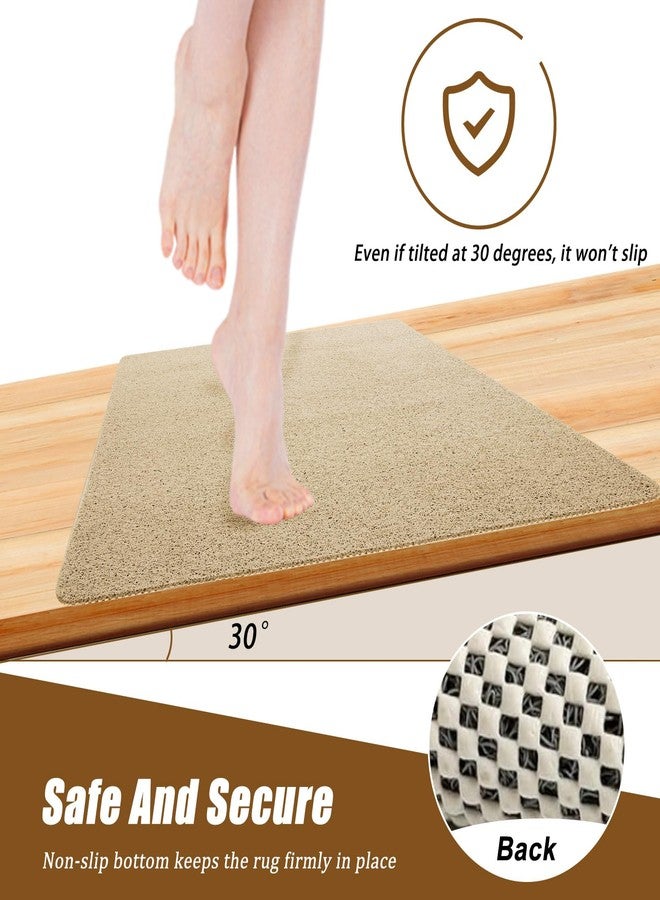 MINUPWELL Extra Large Shower Mat, 58"x32" Large Shower Mat Non-Slip, Bathtub Mat Non-Slip, Quick Dry Bathtub Mats Soft PVC Loofah Trimmable Bathroom Rugs, Shower and Wet Areas for Tub and Bathroom, Light Khaki - Image 4
