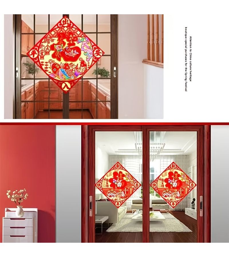1PC Safe Travels Door Fortune Sticker Festive Spring Decoration Three Dimensional - Image 3