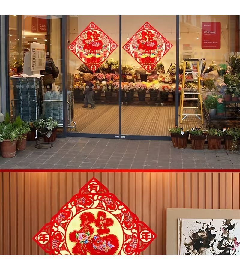 1PC Safe Travels Door Fortune Sticker Festive Spring Decoration Three Dimensional - Image 5