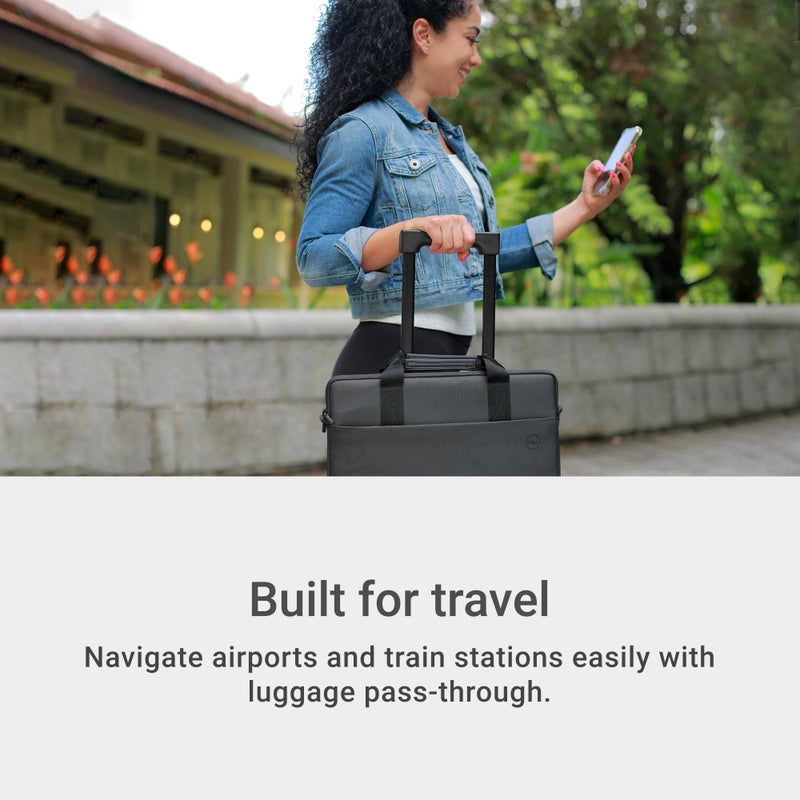 Dell 15-16 EcoLoop Pro Sleeve - CV5623 - Organizer, Front Zippered Pocket, Weather-resistant, Luggage Pass Through, Padded Carry Handles, Detachable Shoulder Strap, Nylex Lining Material - Black - Image 2