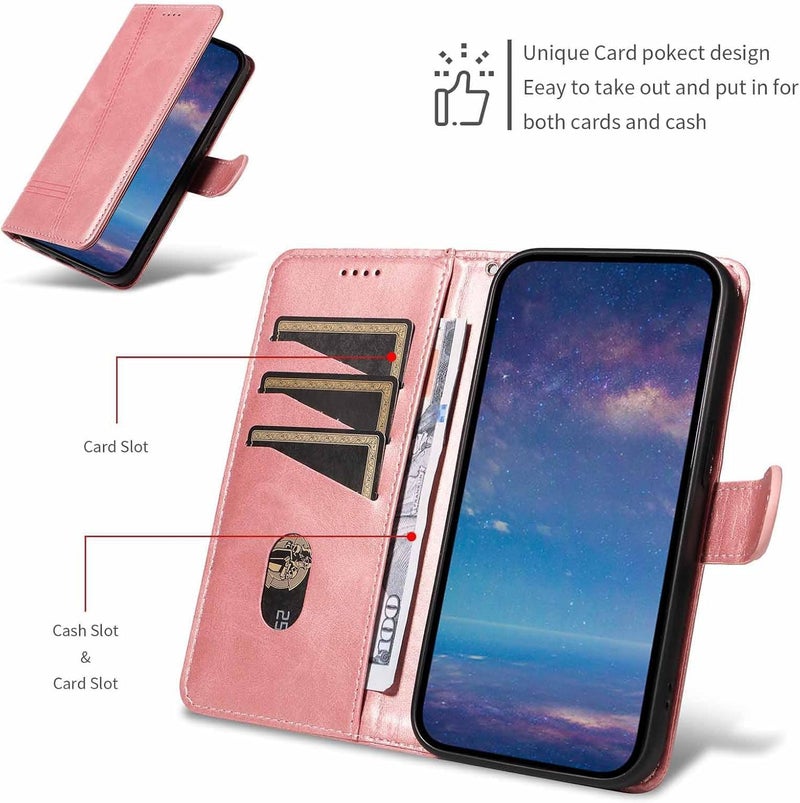 YUANSHXM-Flip Case for Google Pixel 9/Pixel 9 Pro/Pixel 9 Pro XL,Leather Wallet Case Magnetic Closure Card Slot Kickstand Drop Protection Phone Cove (9,Black) - Image 3
