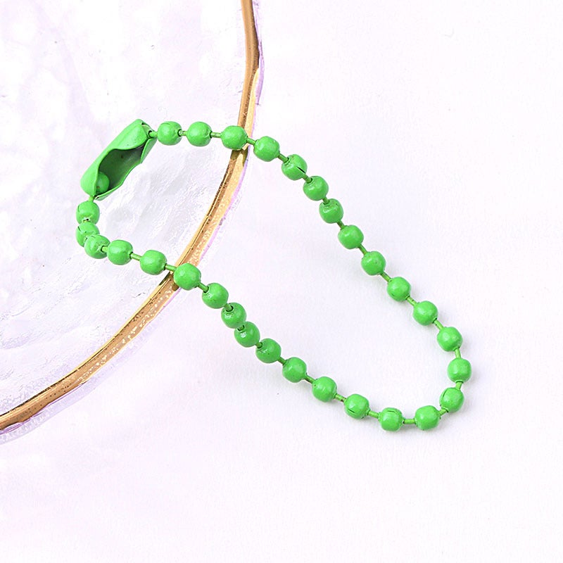 DIY Painted Bead Chains Colorful Metal Jewelry Pendants Green 