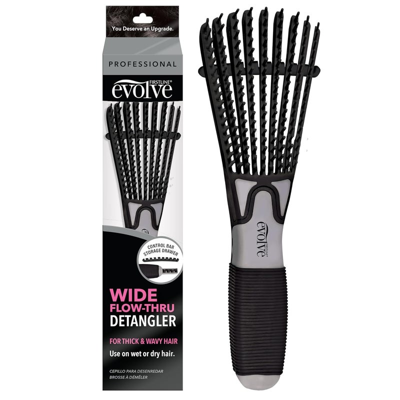 Evolve Wide FlowThru Detangler Black