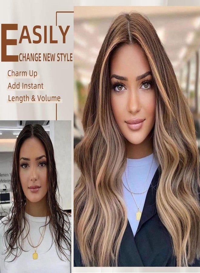 FLUSHIA مجموعة فلوشيا® من 6 قطع و14 مشبكًا لوصلات الشعر المجعد/المموج للنساء | 6 قطع و14 مشبكًا لوصلات الشعر الصناعية المجعدة/المموجة بطول 24 بوصة للنساء والفتيات (59-6/30) - Image 4