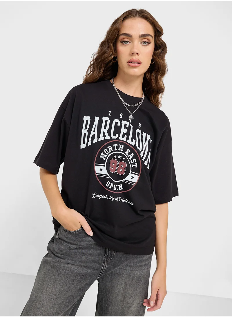 Ginger Oversize Varsity Graphic T-Shirt