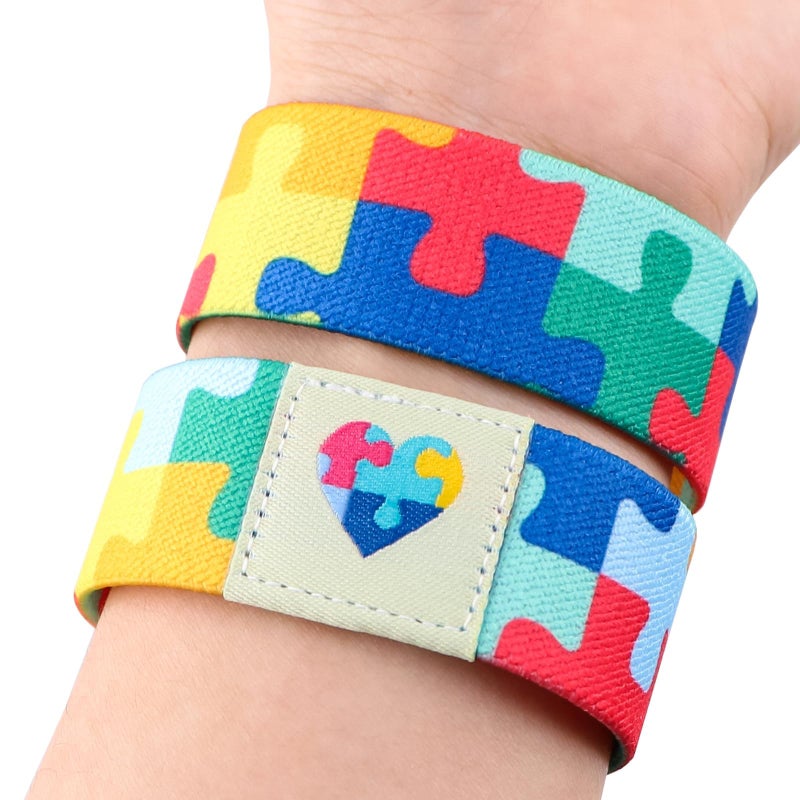 Nanafast Autism Awareness Bracelet - Colorful Elastic Wristband for Women & Men-7.48" - Image 5