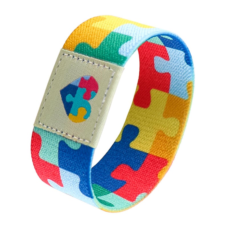 Nanafast Autism Awareness Bracelet - Colorful Elastic Wristband for Women & Men-7.48" - Image 1
