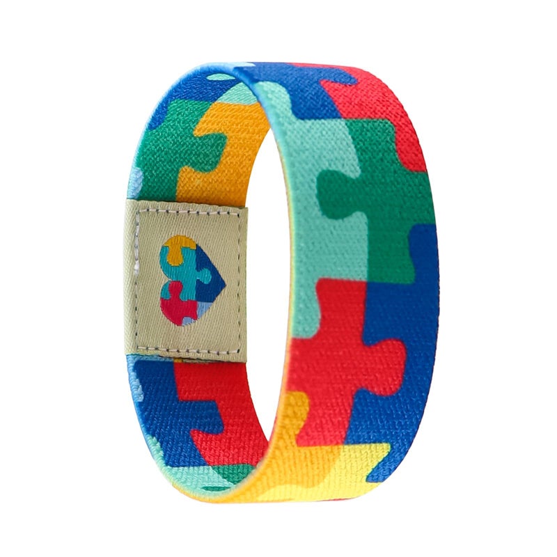Nanafast Autism Awareness Bracelet - Colorful Elastic Wristband for Women & Men-7.48" - Image 4