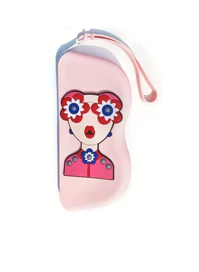 UKR Silicone Glasses Case Soft Zipper Eyewear Pouch for Women | Travel Organizer for Sunglasses, Makeup & Jewelry Pop Art - Image 1