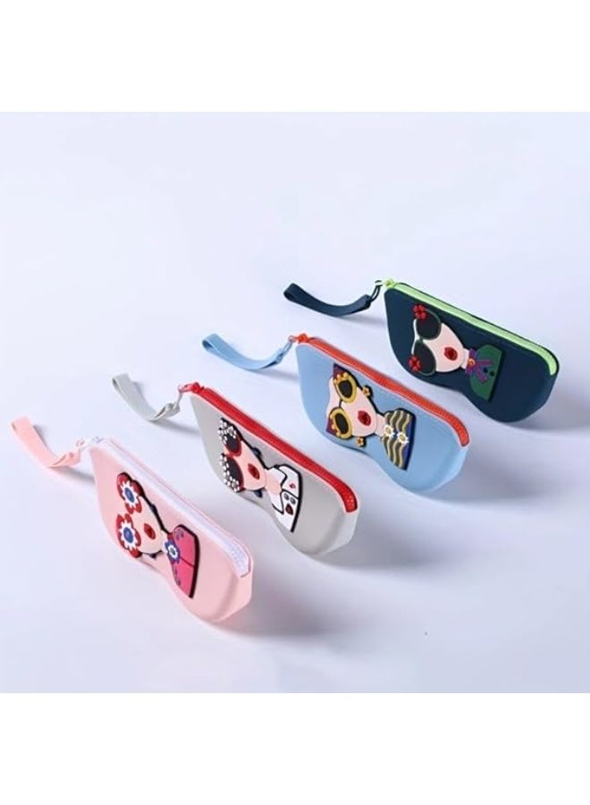 UKR Silicone Glasses Case Soft Zipper Eyewear Pouch for Women | Travel Organizer for Sunglasses, Makeup & Jewelry Pop Art - Image 5