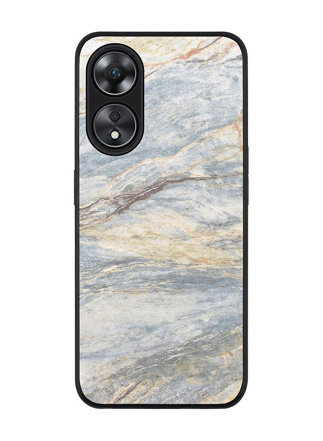 Stylizedd Rugged Black edge case for Oppo A78 5G / Oppo A58 5G Slim fit Soft Case Flexible Rubber Edges Anti Drop TPU Gel Thin Cover -  Marble Print Grey Classic - Image 1
