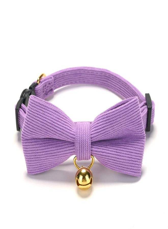 يودوت طوق قطط قطني قابل للفك من YUDOTE مع ربطة عنق وجرس، أطواق قطط صغيرة ناعمة ولطيفة من المخمل المضلع قابلة للتعديل للقطط الإناث والذكور - Image 1