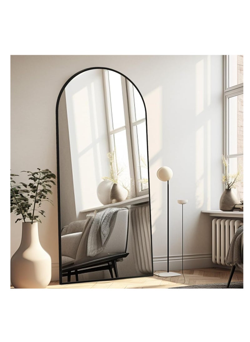 Y&D Thickening Full Length Mirror,71"x32"Oversized Floor Mirror with Stand,Arched Full Body Mirror Standing Leaning Against Wall,Hanging Mounted Body Mirrors,Large Mirrors for Bedroom Cloakroom,Black - Image 4