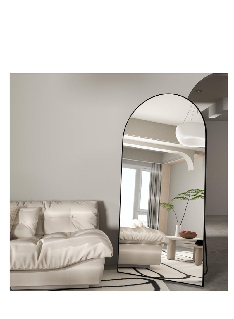 Y&D Thickening Full Length Mirror,71"x32"Oversized Floor Mirror with Stand,Arched Full Body Mirror Standing Leaning Against Wall,Hanging Mounted Body Mirrors,Large Mirrors for Bedroom Cloakroom,Black - Image 5