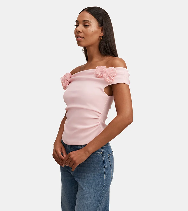 فورايفر نيو Cara Rosette Bardot Top