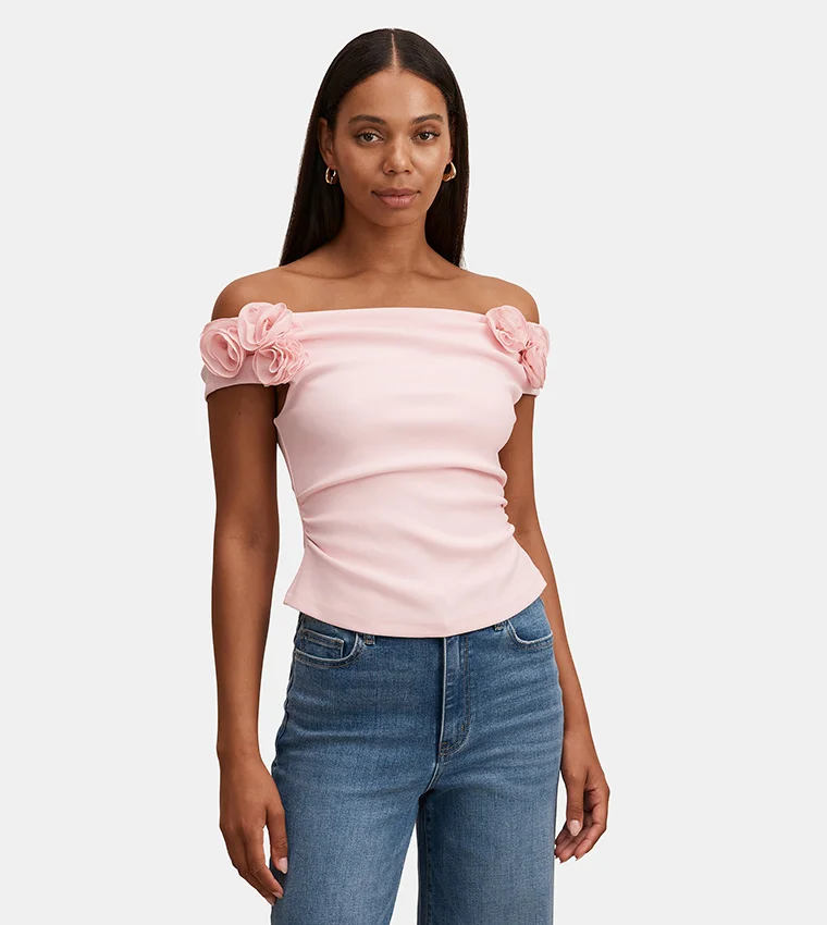 فورايفر نيو Cara Rosette Bardot Top