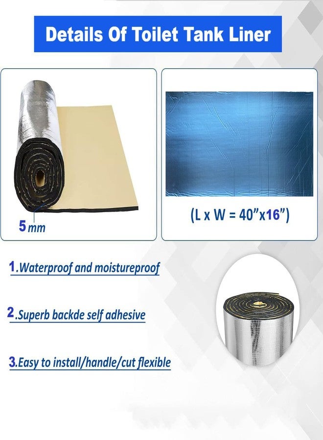 FADUOALI Toilet Tank Liner Toilet Anti Condensation Kit 40 x 16 Inch Toilet Tank Insulation Kit for Stop Condensation Preventing Water Damage to Floors - Image 2