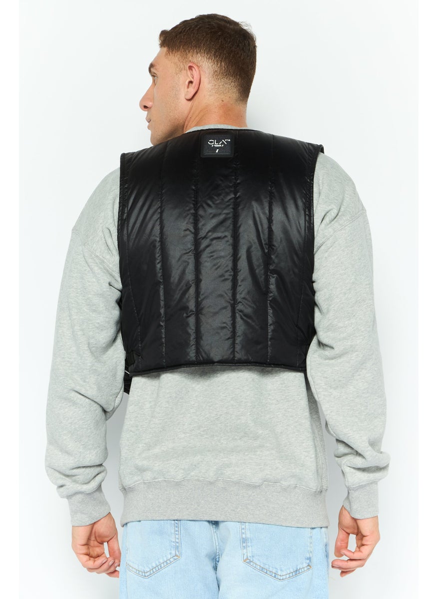 EMPORIO ARMANI - Men Quilted Vest Jacket, Black - Image 1