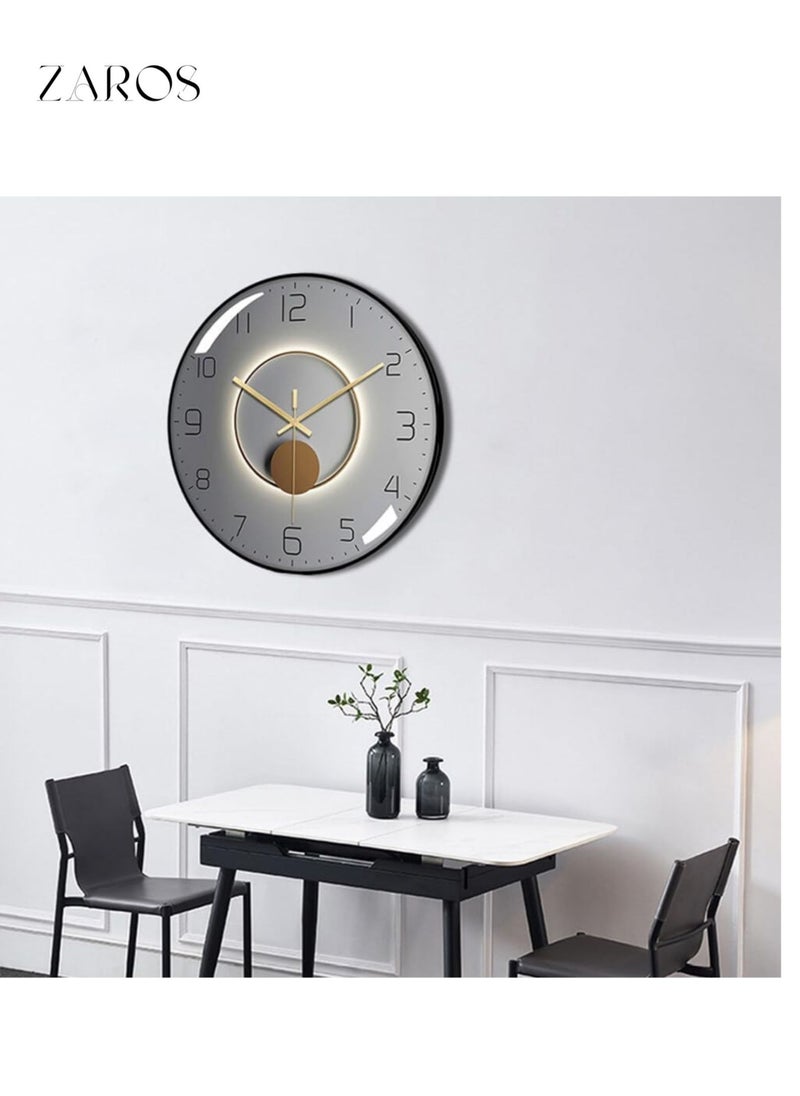 Zaros - 11.8 Inch Silent Non-Ticking Rustic Wall Clock, Roman Numerals, Wooden Round Home Decorative Wall Clock, Battery Operated, Indoor Vintage French Clock - Image 1