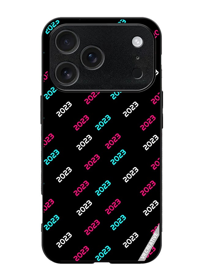 VR CREATIVE Protective Case Cover For Apple iPhone 17 Pro Max Creative Concept Of 2023 Happy New Year Design Multicolour