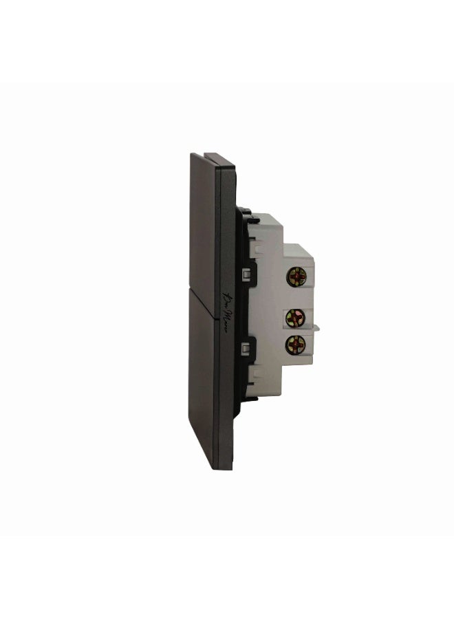 Donmarco 2 Gang 2 Way Light Switch – Ultra Thin Premium Plastic Material, Modern & Durable, Fire-Resistant Electric Switch, 15-Year Warranty, Wall Switch for Home and Office (Matt Black) - Image 2
