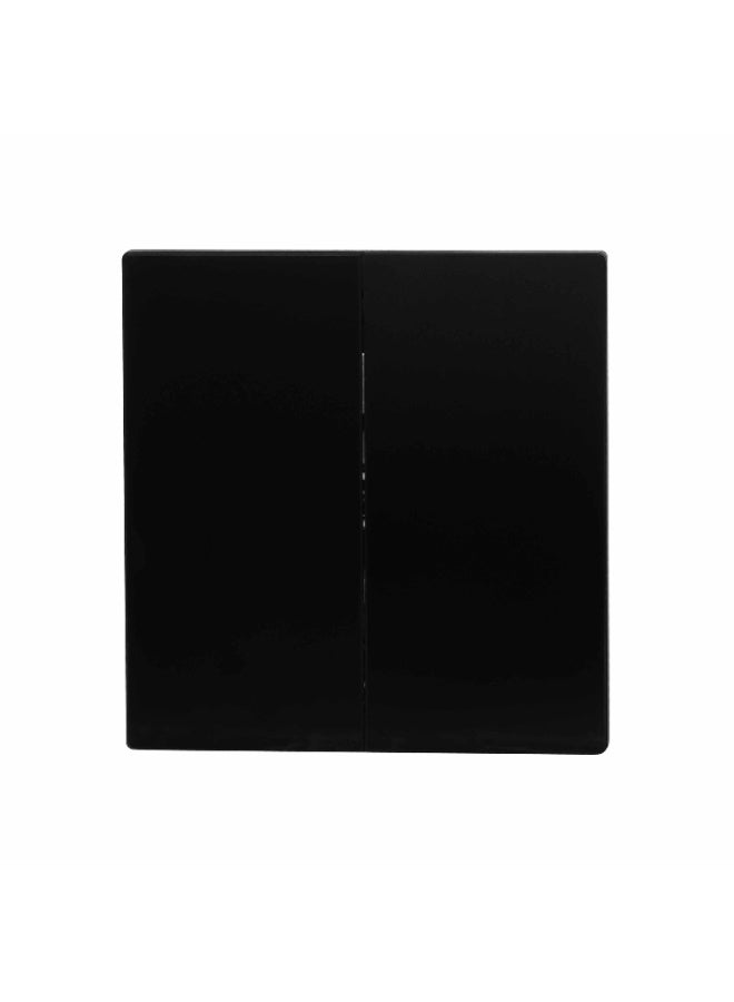 Donmarco 2 Gang 2 Way Light Switch – Ultra Thin Premium Plastic Material, Modern & Durable, Fire-Resistant Electric Switch, 15-Year Warranty, Wall Switch for Home and Office (Matt Black) - Image 1
