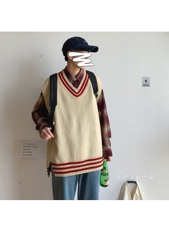 Knitted Vest Sweater Mens Sleeveless Casual Fashion Beige White - pzsku/ZD4815D9348C02900CE05Z/45/_/1732185311/c7749650-61ae-432d-b443-32a2aafbe208