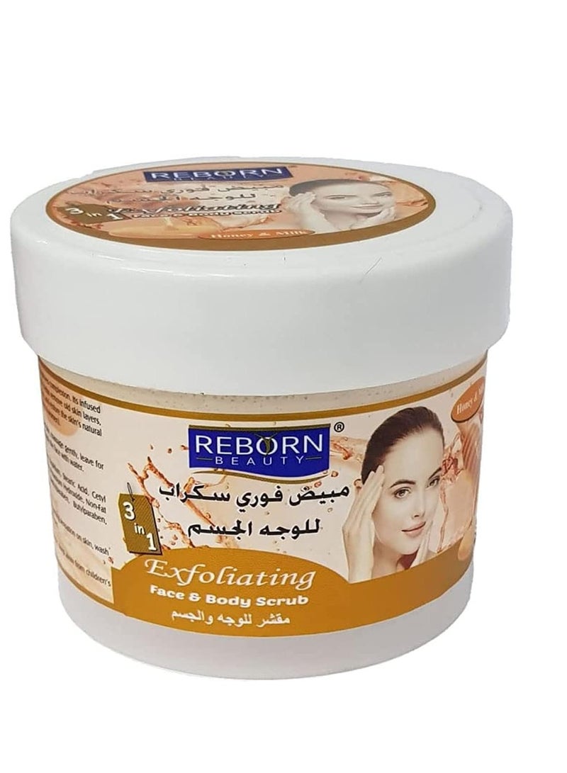 REBORN Reborn 3in1 Face and Body Scrub with Honey and Milk  500 ml - Image 1