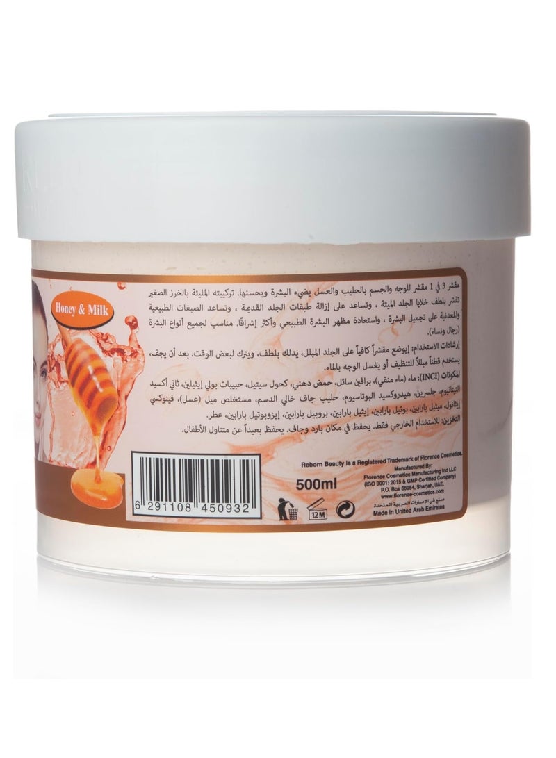 REBORN Reborn 3in1 Face and Body Scrub with Honey and Milk  500 ml - Image 2