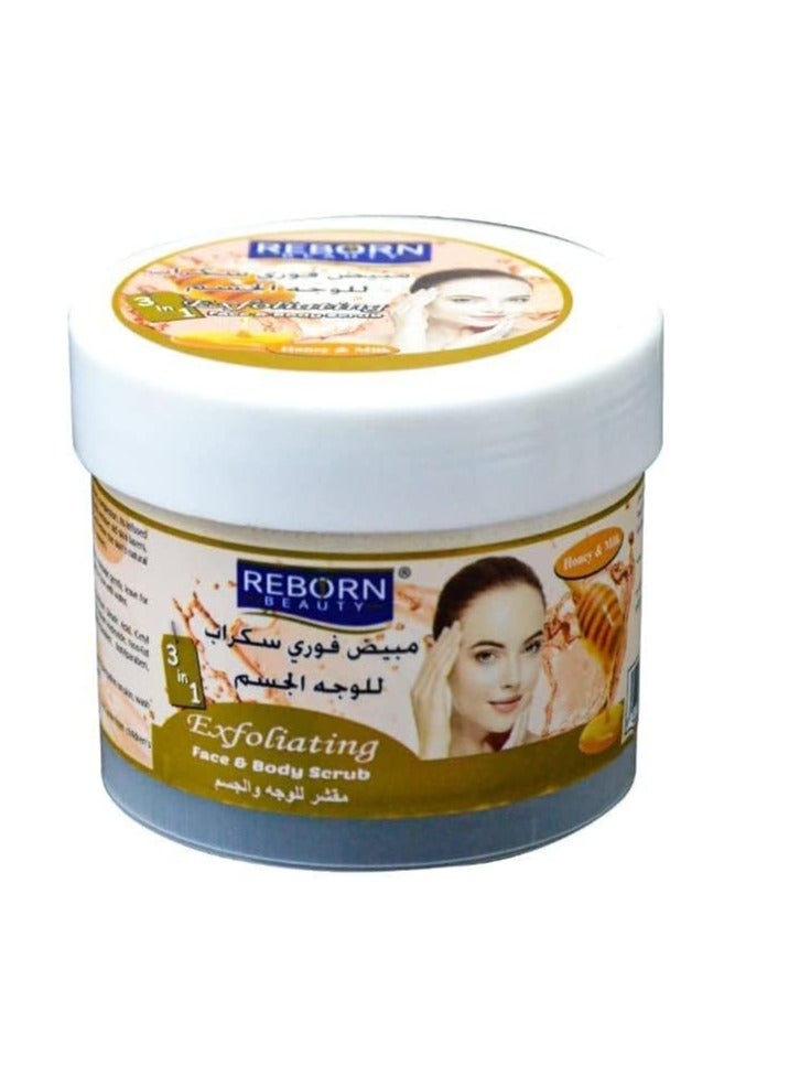 REBORN Reborn 3in1 Face and Body Scrub with Honey and Milk  500 ml - Image 3