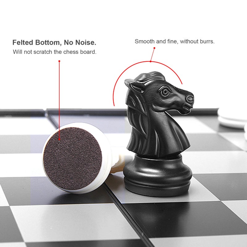 Magnetic Chess Set Foldable Felted Chess Game Board Set Portable Travel Outdoor Gift Toy - Image 4