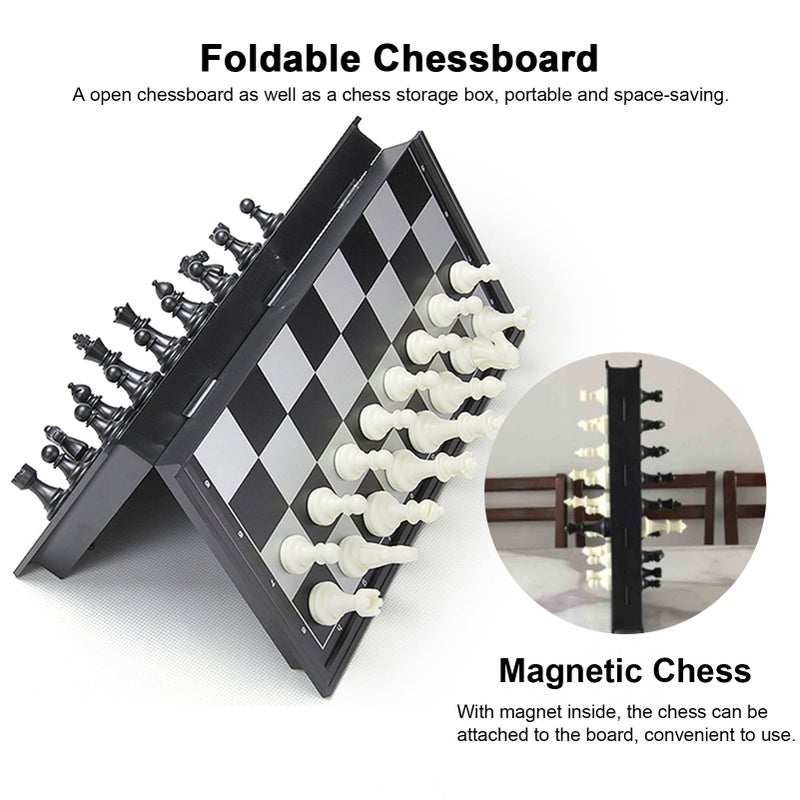 Magnetic Chess Set Foldable Felted Chess Game Board Set Portable Travel Outdoor Gift Toy - Image 2