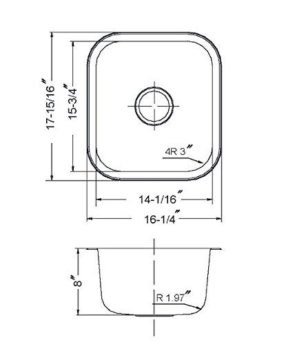 Houzer Club Stainless Steel Kitchen Sink for Bar & Prep: 17 Inch Undermount Single Bowl Sink with Strainer, Durable & Versatile, Essential for Home & Apartment: MS-1708-1 - Image 3