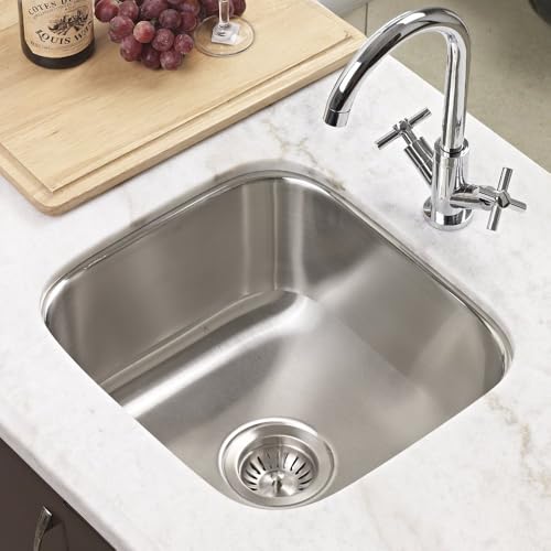 Houzer Club Stainless Steel Kitchen Sink for Bar & Prep: 17 Inch Undermount Single Bowl Sink with Strainer, Durable & Versatile, Essential for Home & Apartment: MS-1708-1 - Image 2