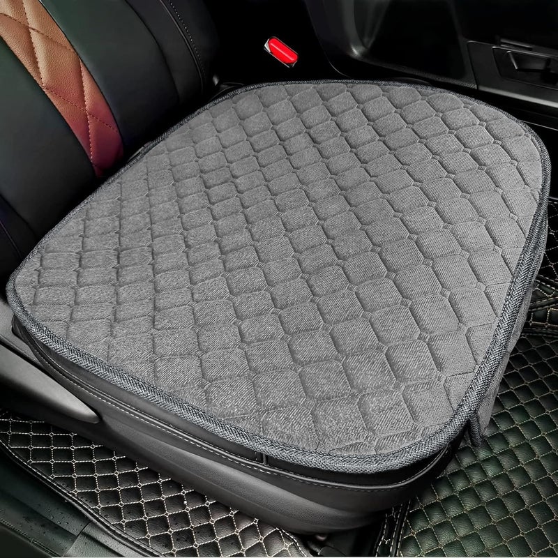 surpassme 2 Comfortable Car Seat Covers Universal Front Seat Coves for Car Accessories with Storage Pockets, Padded Car Interior Covers for Automotive, SUV, Truck, and Van (Grey) - Image 2