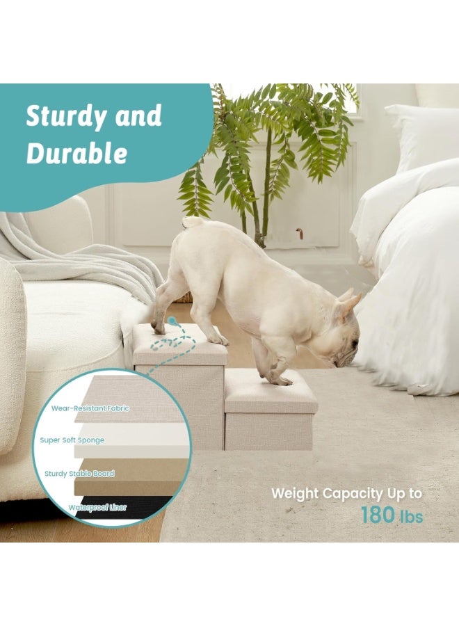 A.M Pet Stairs for Dogs and Cats, 2 Steps Dog Stairs, Non-Slip Dog Stairs for Small Dogs, Foldable with Storage Space for Dogs, Cats, Dogs - Image 2