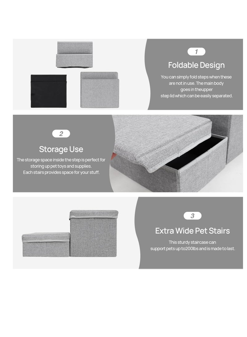 A.M Pet Stairs for Dogs and Cats, 2 Steps Dog Stairs, Non-Slip Dog Stairs for Small Dogs, Foldable with Storage Space for Dogs, Cats, Dogs - Image 5