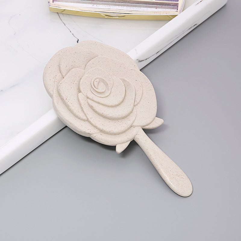 Single-Sided Plastic Small Mirror Rose Flower Beauty Salon Hand-Held Cosmetic Mirror Hd Mirror Portable Handle Mirror - Image 1