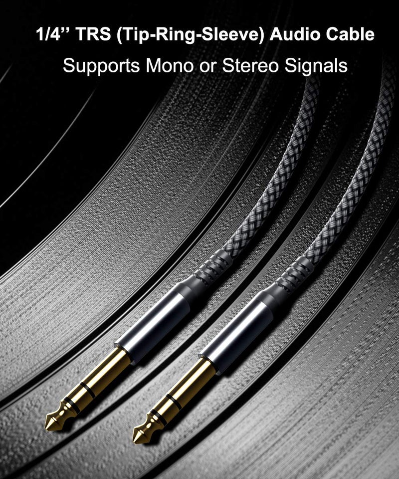 Elebase 1/4 Inch TRS Instrument Cable 20ft 2-Pack,Straight 6.35mm Male Jack Stereo Audio Interconnect Cord,6.35 mm Balanced Line for Electric Guitar,Bass,Keyboard,Mixer,Amplifier,Amp,Speaker,Equalizer - Image 5