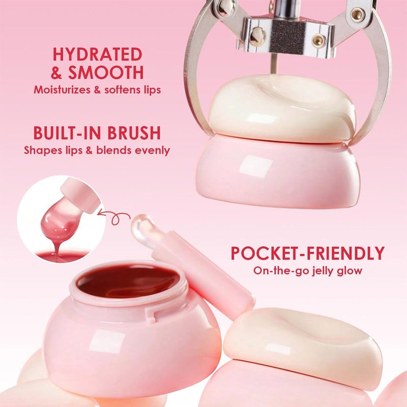 4-Color Jelly Lip Gloss Set, Hydrating, Moisturizing, Nourishing, Plumping, Long-Lasting, Non-Sticky, Glossy & Shiny Lip Care, Lips Balm for Dry & Chapped Lips, Natural Look, Gift for Women & Girls - Image 4
