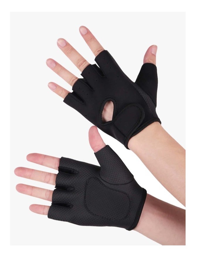 Generic - Half Finger Gloves For GYM Exercise, Weightlifting And Cycling Size XXL, Black - Image 1