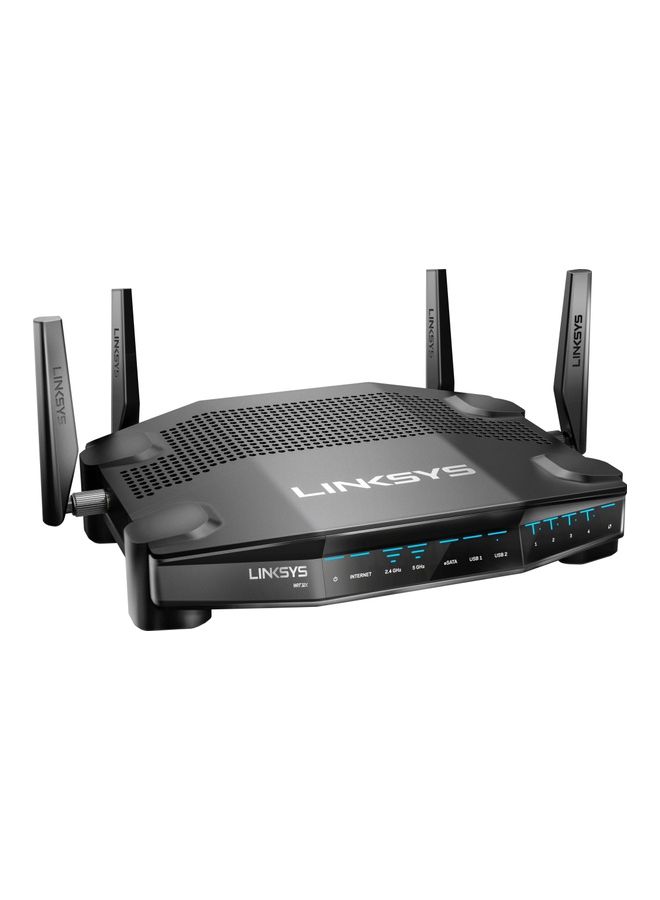 لينكسيس WRT32X، راوتر ألعاب AC3200 Wi-Fi مفتوح المصدر مع محرك تحديد الأولويات القاتل، وتقنية MU-MIMO، ومحول إيثرنت مدمج بأربعة منافذ، ومنفذ USB 2.0/eSATA ومنفذ USB 3.0 أسود أسود - Image 2