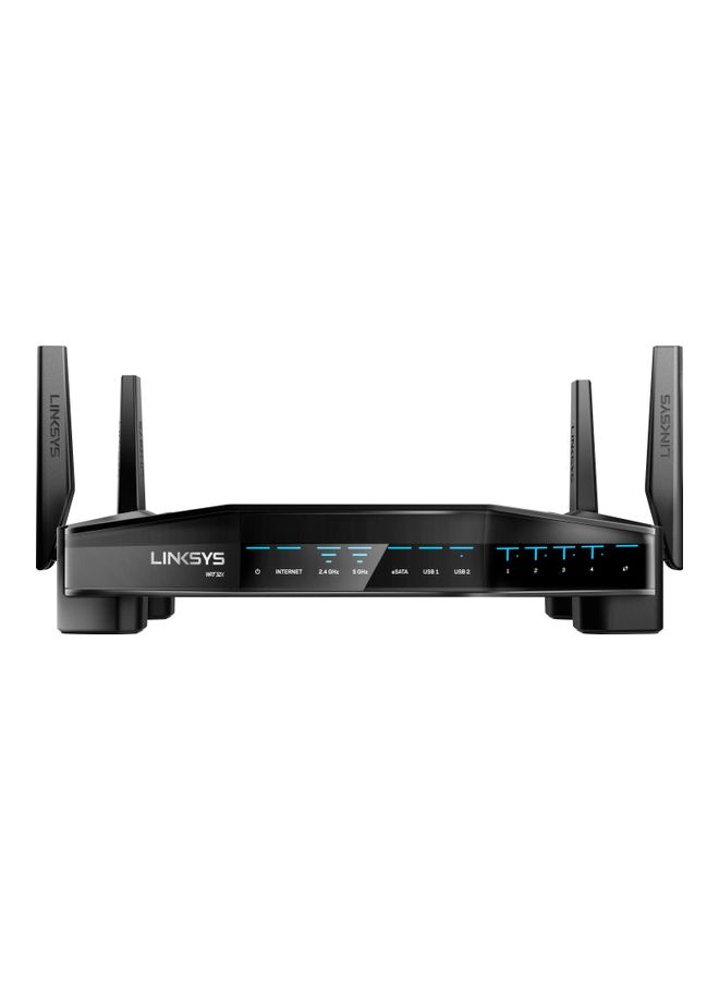 لينكسيس WRT32X، راوتر ألعاب AC3200 Wi-Fi مفتوح المصدر مع محرك تحديد الأولويات القاتل، وتقنية MU-MIMO، ومحول إيثرنت مدمج بأربعة منافذ، ومنفذ USB 2.0/eSATA ومنفذ USB 3.0 أسود أسود - Image 4