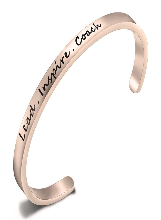 FEELMEM Cheerleader Bracelet Lead Inspire Coach Cuff Bangle Bracelet,Cheer Jewelry(RG) - Image 1