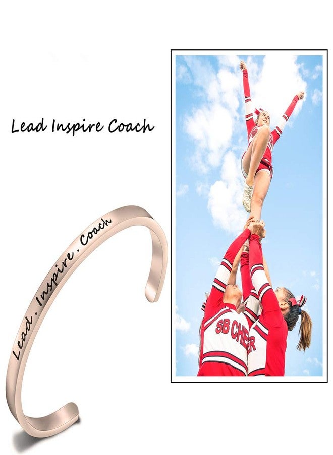 FEELMEM Cheerleader Bracelet Lead Inspire Coach Cuff Bangle Bracelet,Cheer Jewelry(RG) - Image 5