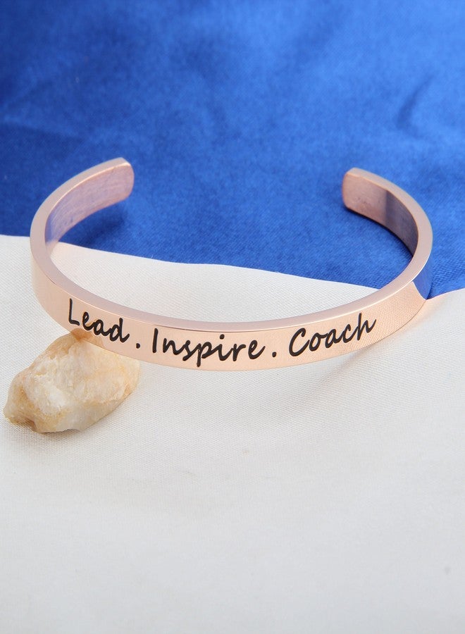 FEELMEM Cheerleader Bracelet Lead Inspire Coach Cuff Bangle Bracelet,Cheer Jewelry(RG) - Image 3